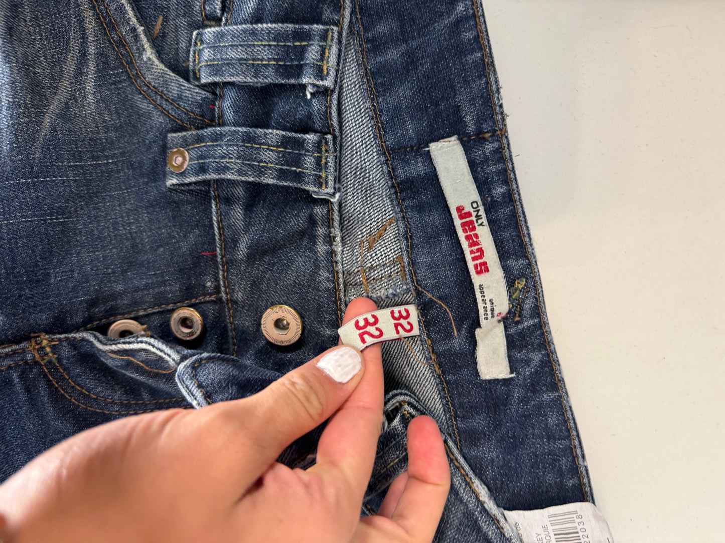 Lågmidjade jeans–stl: XS