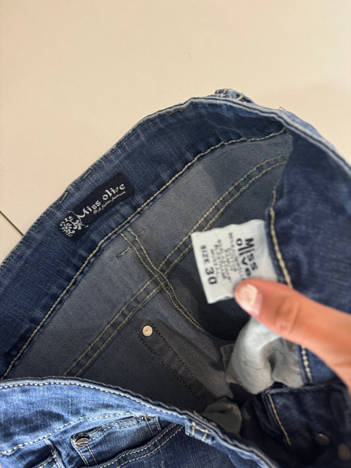 Lågmidjade jeans–stl: M