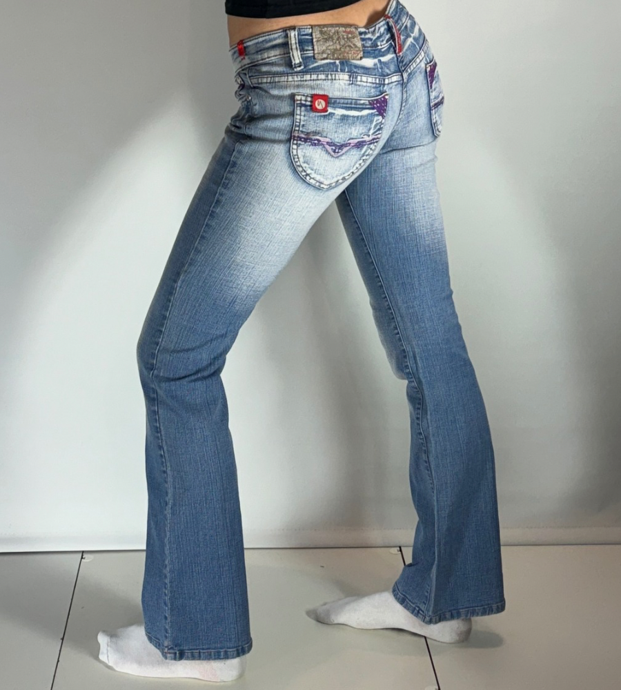 Lågmidjade jeans–stl: S