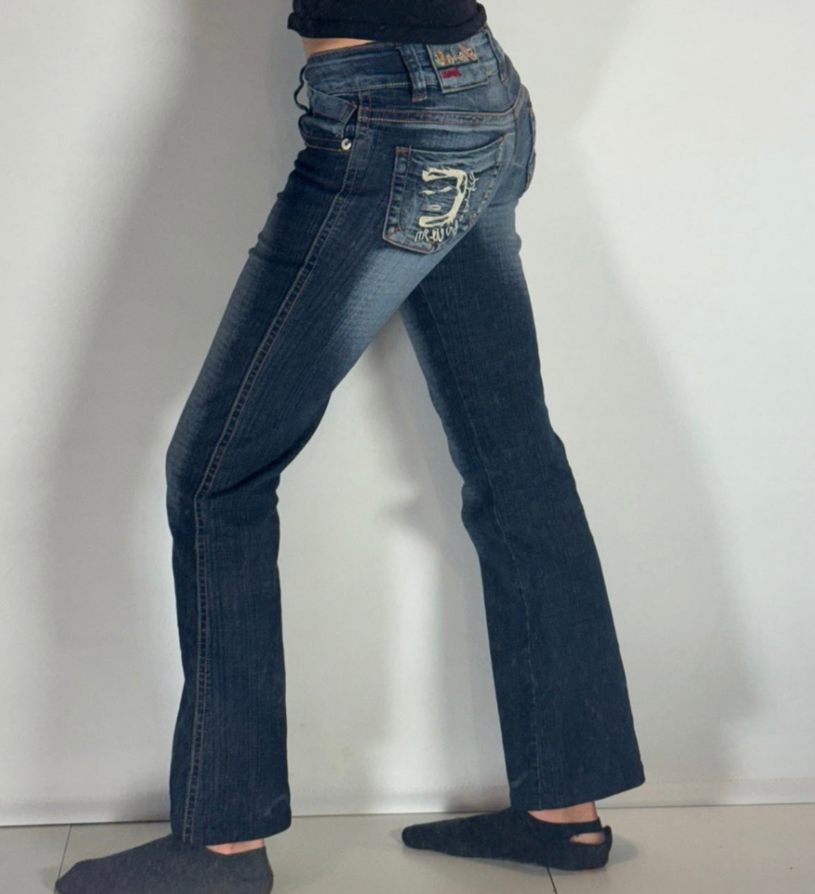 Lågmidjade jeans–stl: XS