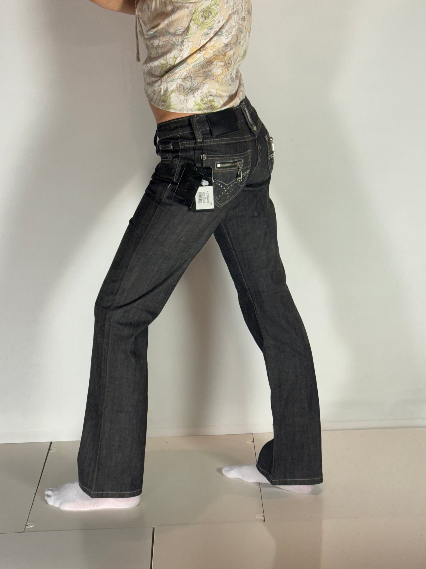 Lågmidjade jeans–stl: S