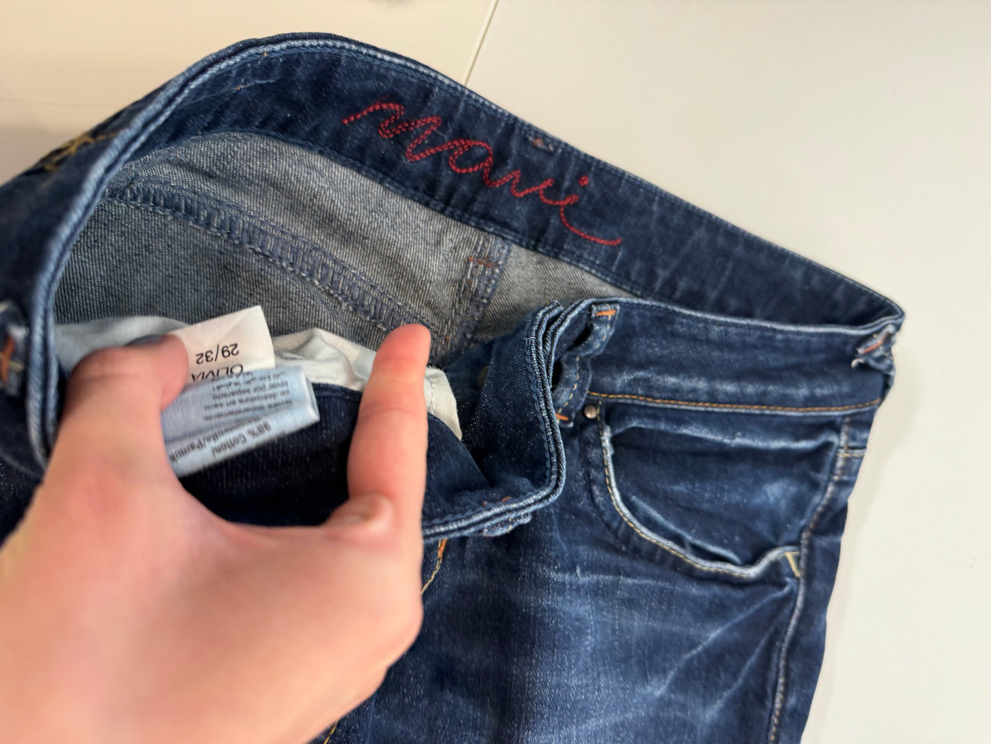 Lågmidjade jeans–stl: S
