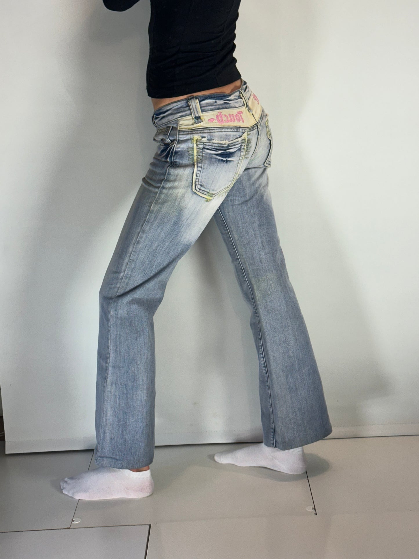 Lågmidjade jeans–stl: S