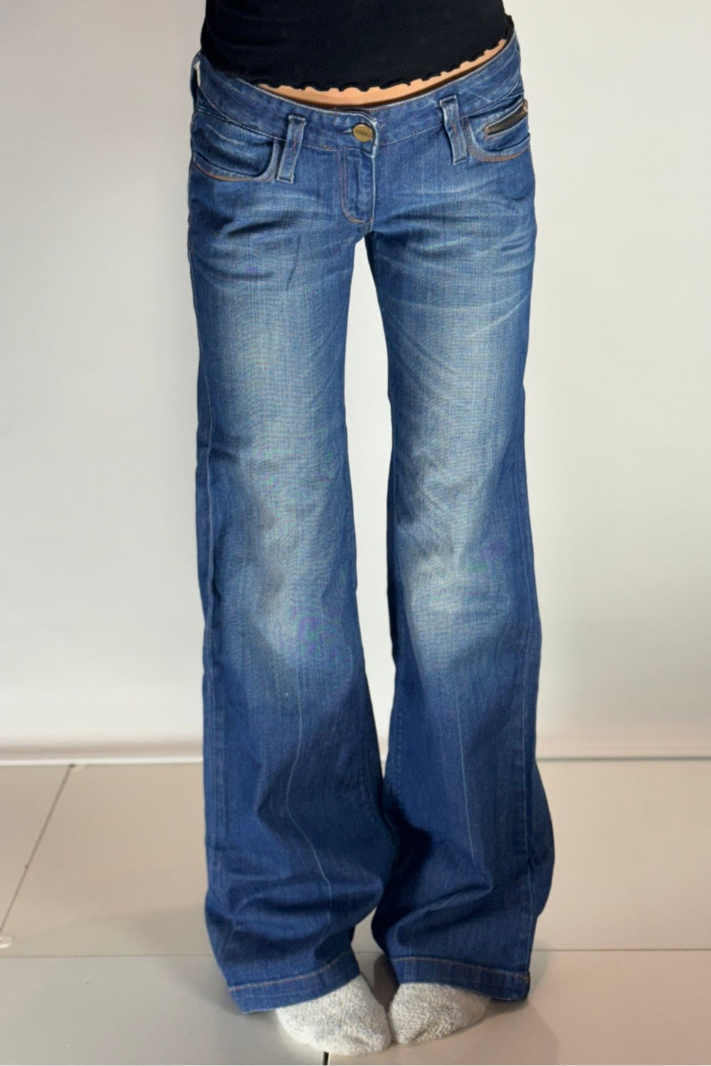 Lågmidjade jeans–stl: S