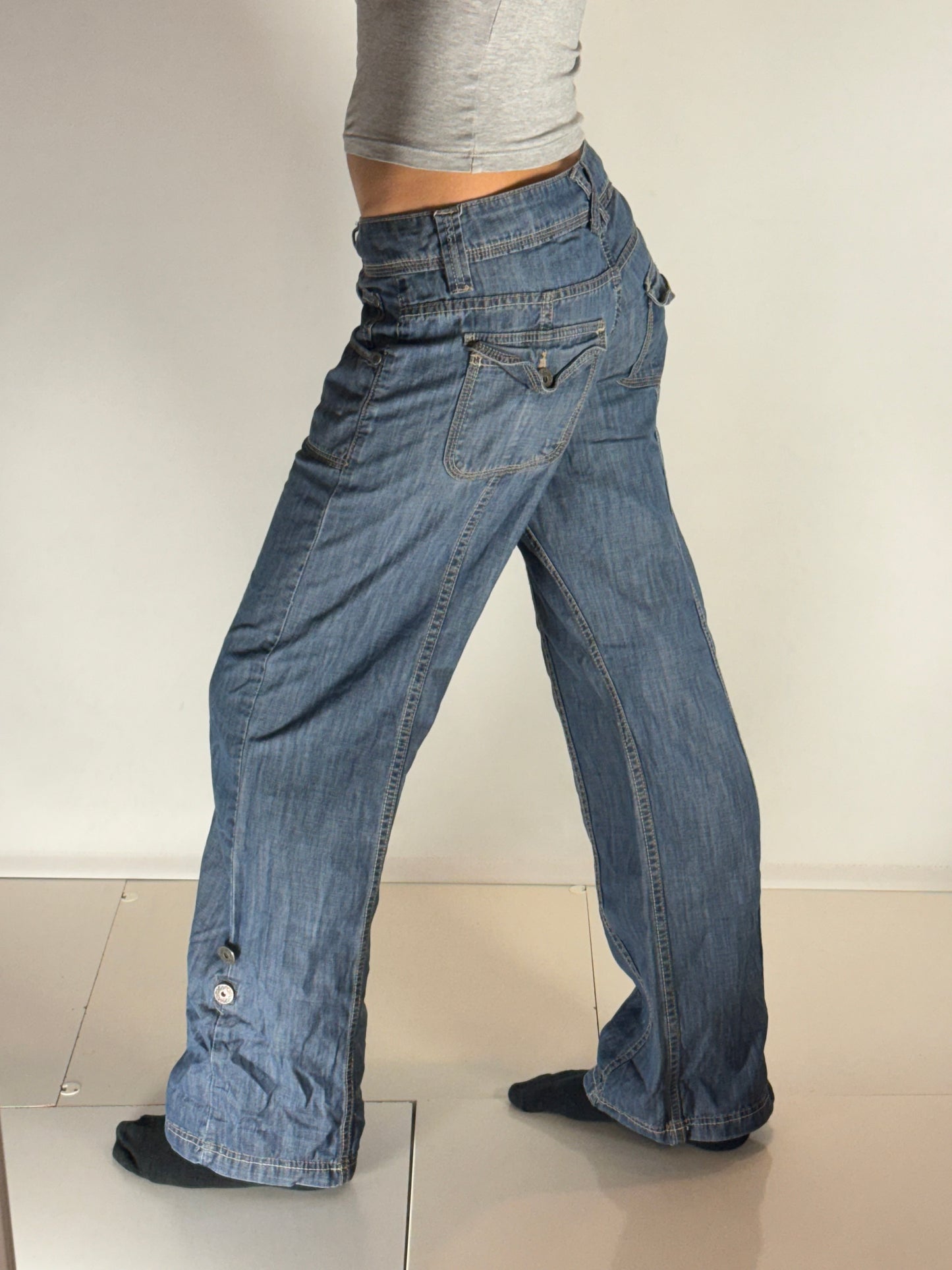 Lågmidjade jeans–stl: S