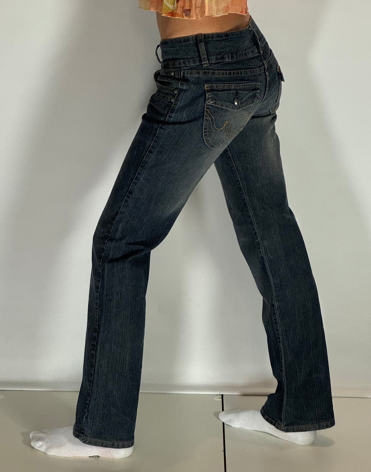 Lågmidjade jeans–stl: XS