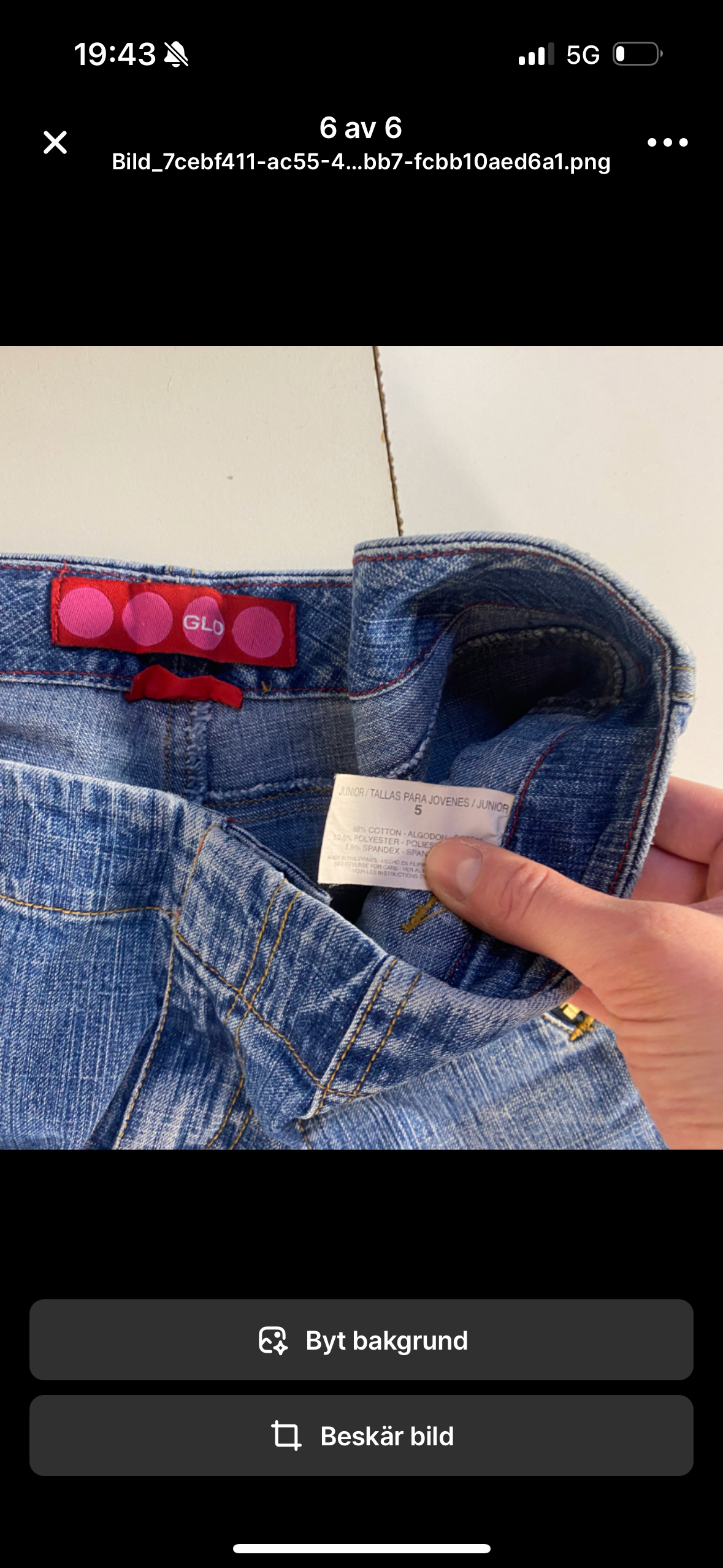 Lågmidjade jeans–stl: S