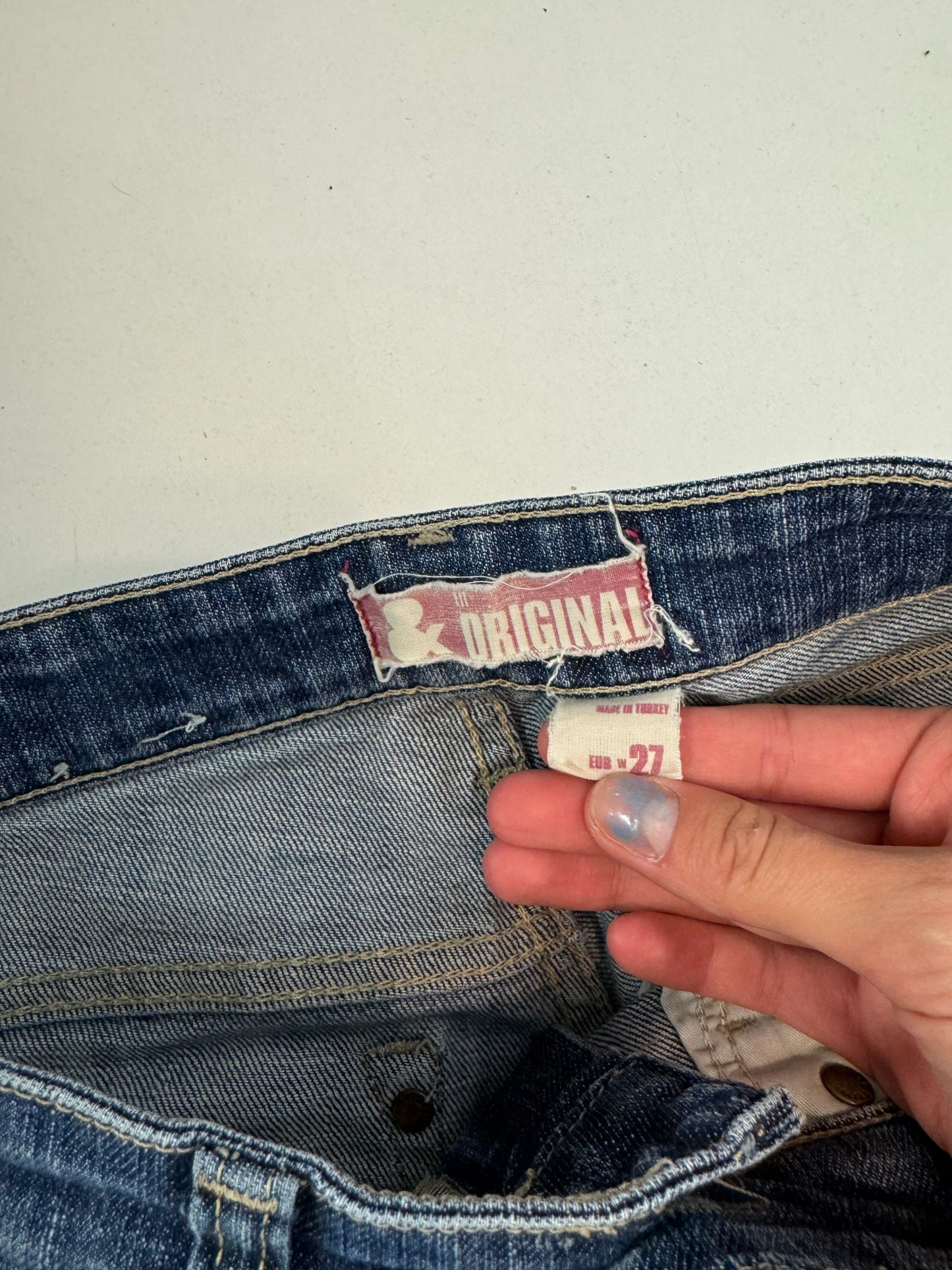 Lågmidjade jeans–stl: S