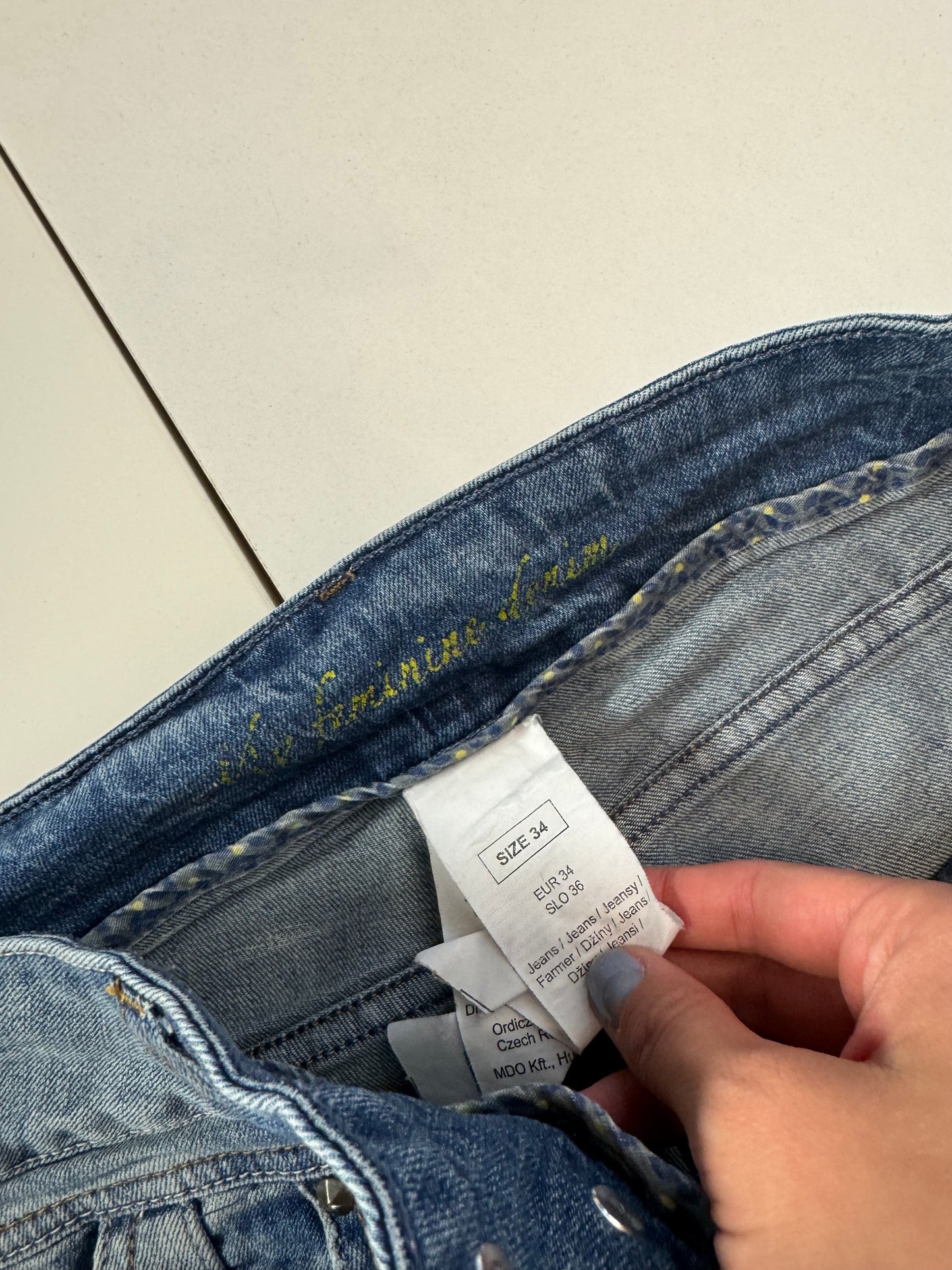 Lågmidjade jeans–stl: S