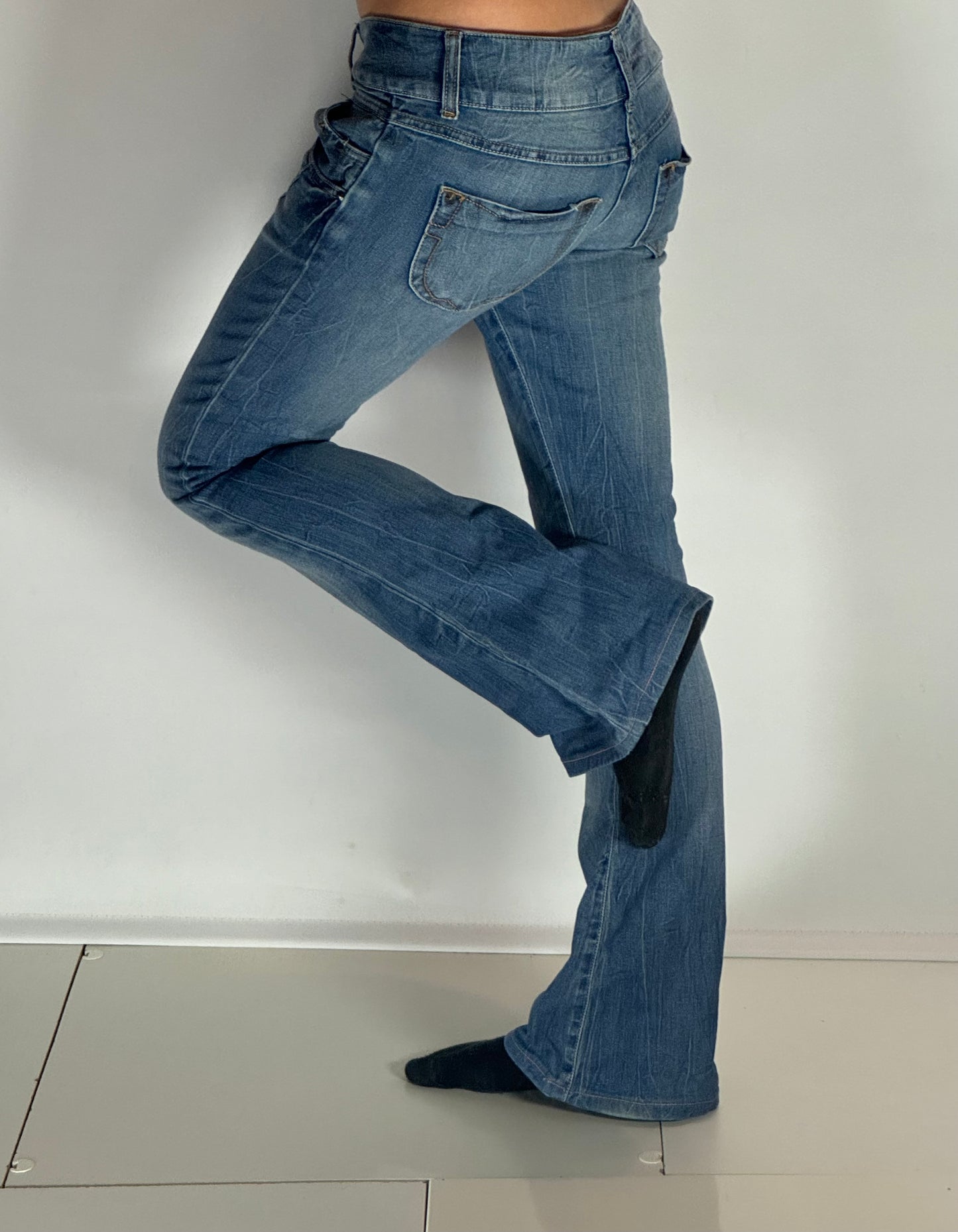 Lågmidjade jeans–stl: S