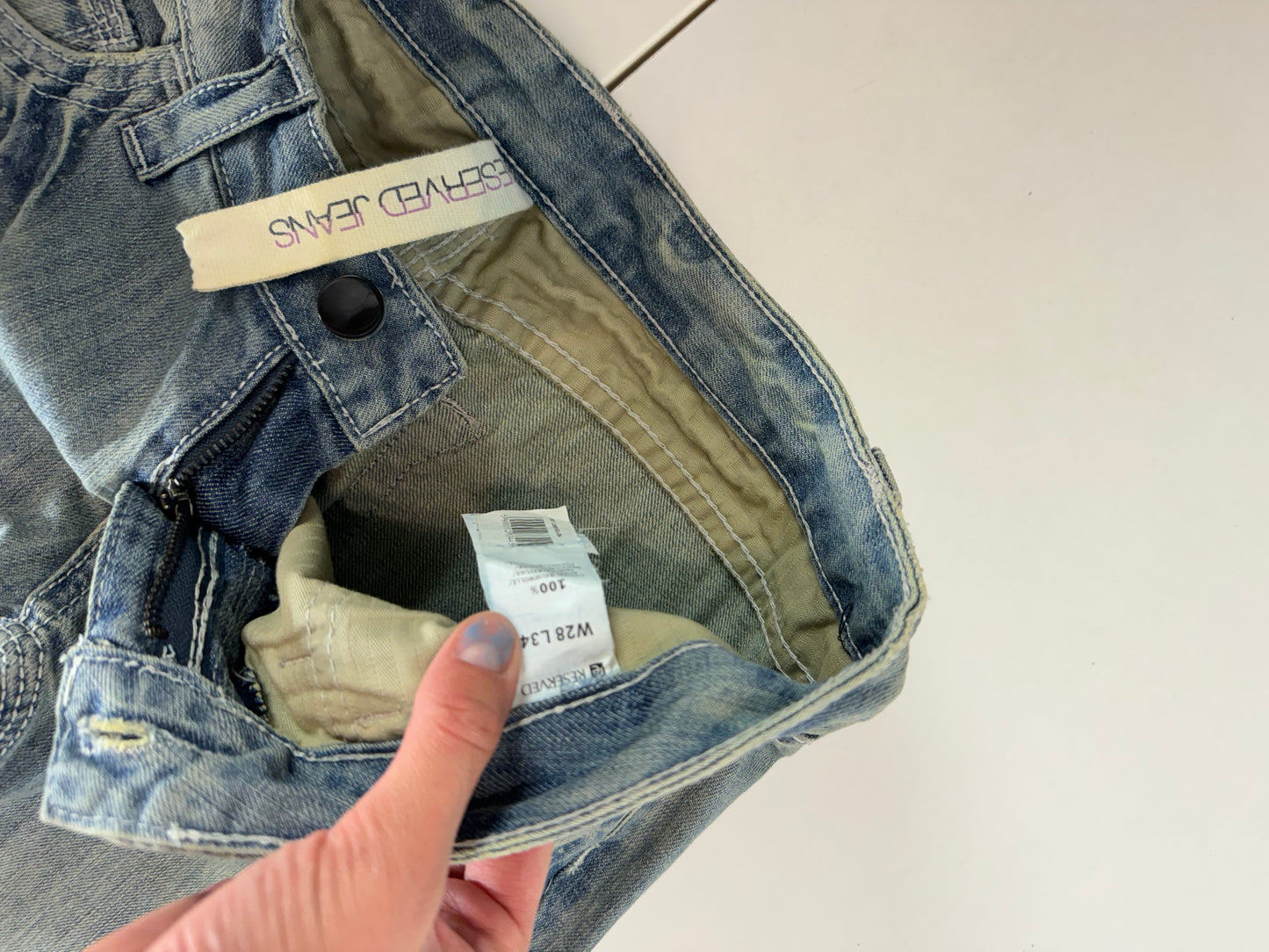 Lågmidjade jeans–stl: S