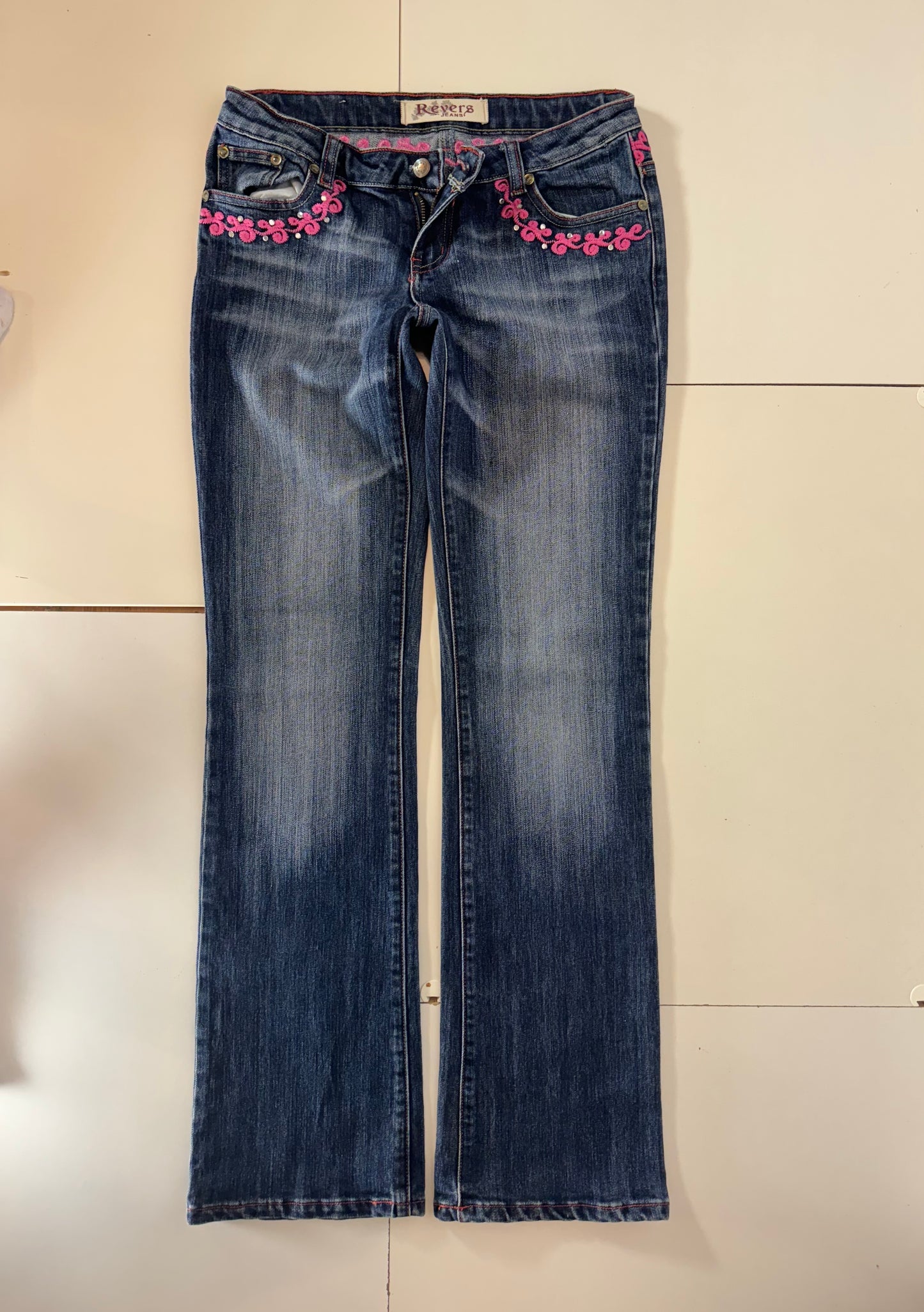 Lågmidjade jeans–stl: S