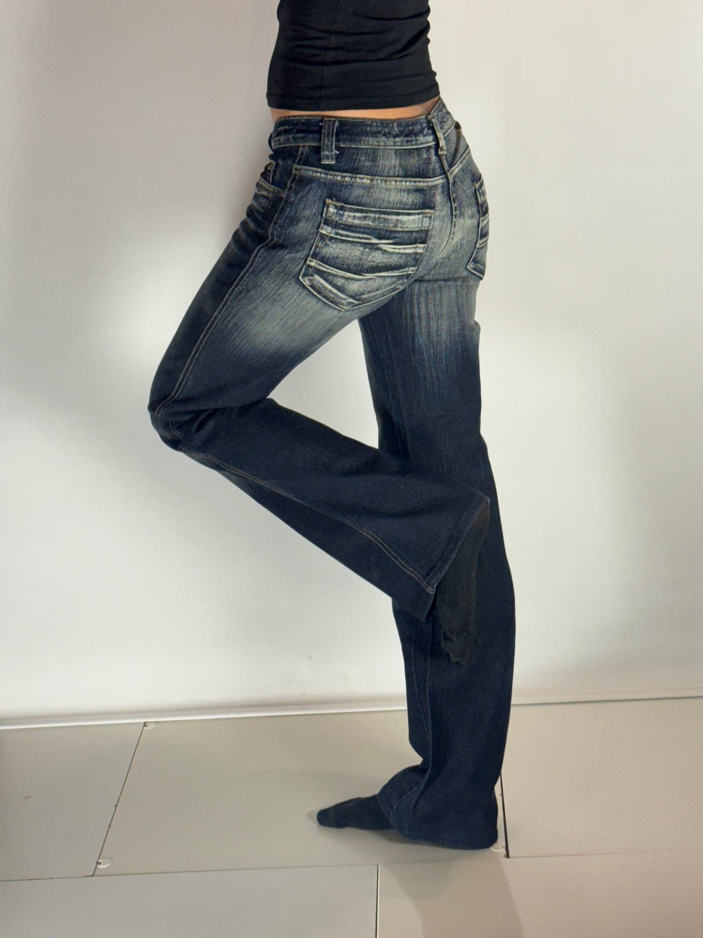 Lågmidjade jeans–stl: S