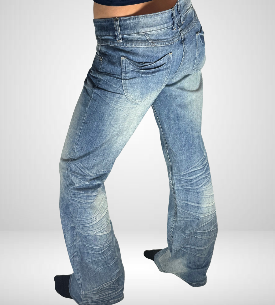 Lågmidjade jeans–stl: S