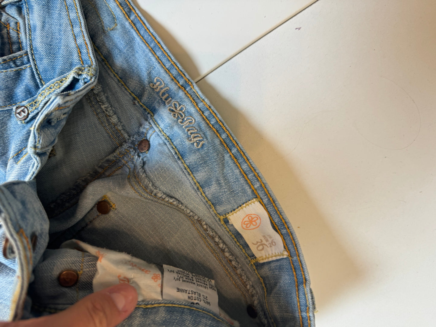 Lågmidjade jeans–stl: XS