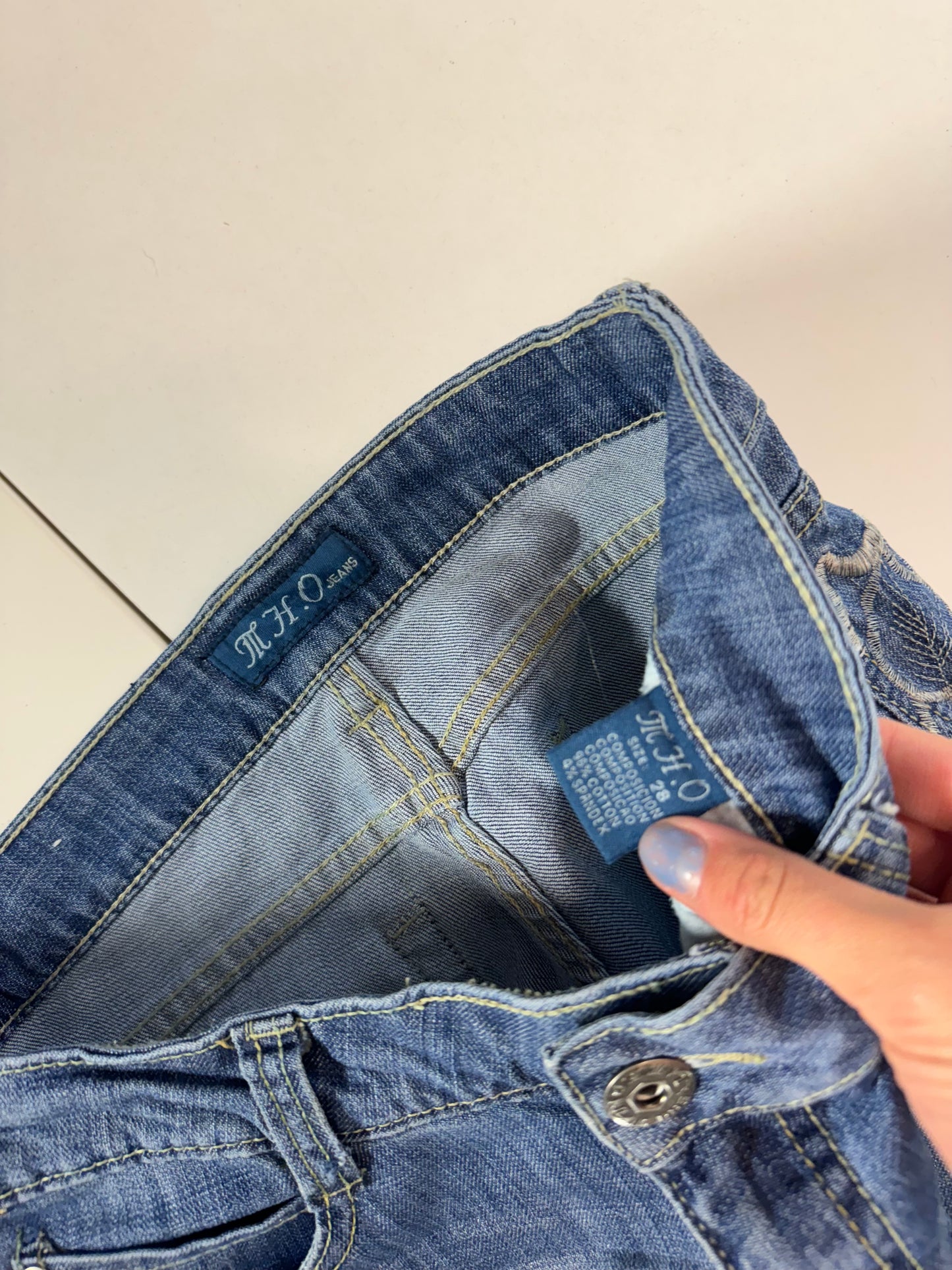 Lågmidjade jeans–stl: XS/S