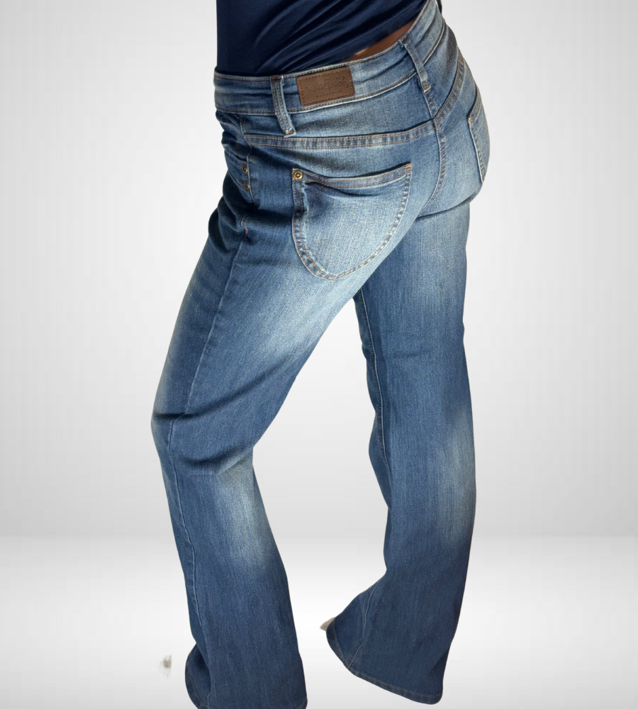 Utsvängda jeans–stl: S