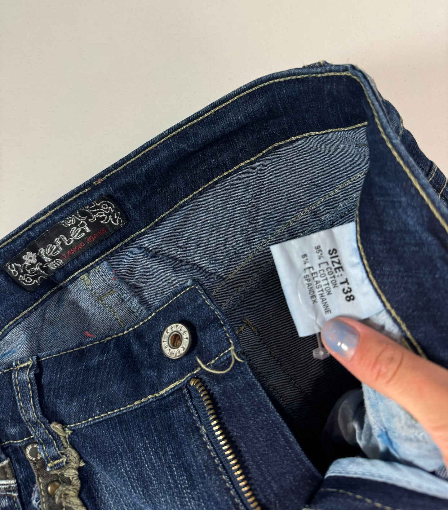 Lågmidjade jeans–stl: S