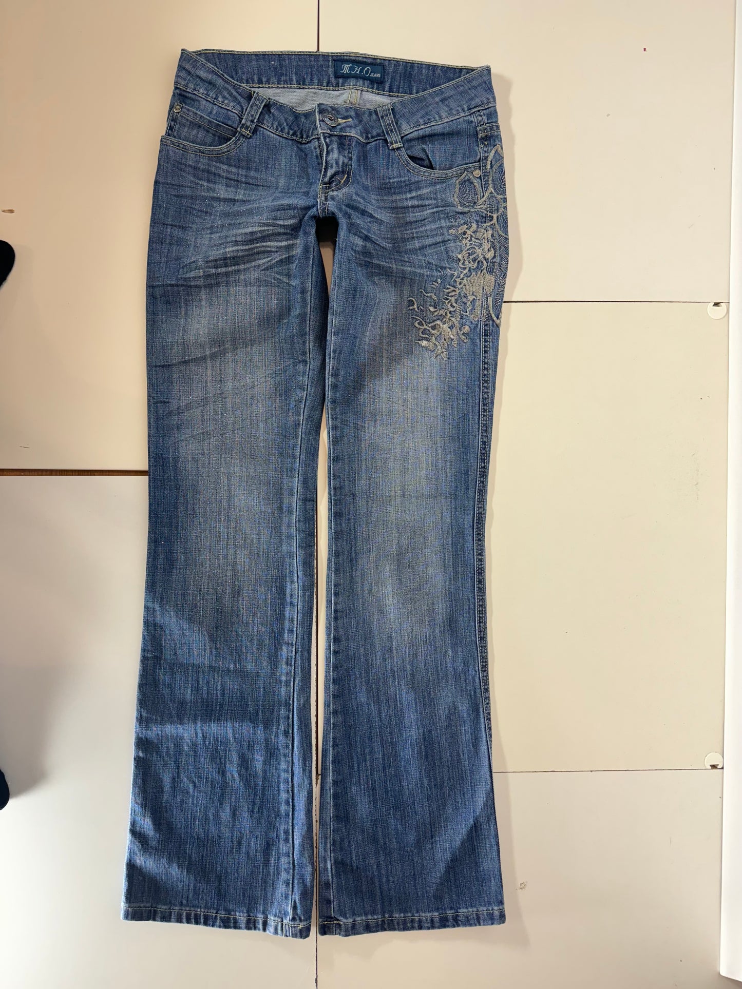 Lågmidjade jeans–stl: XS/S