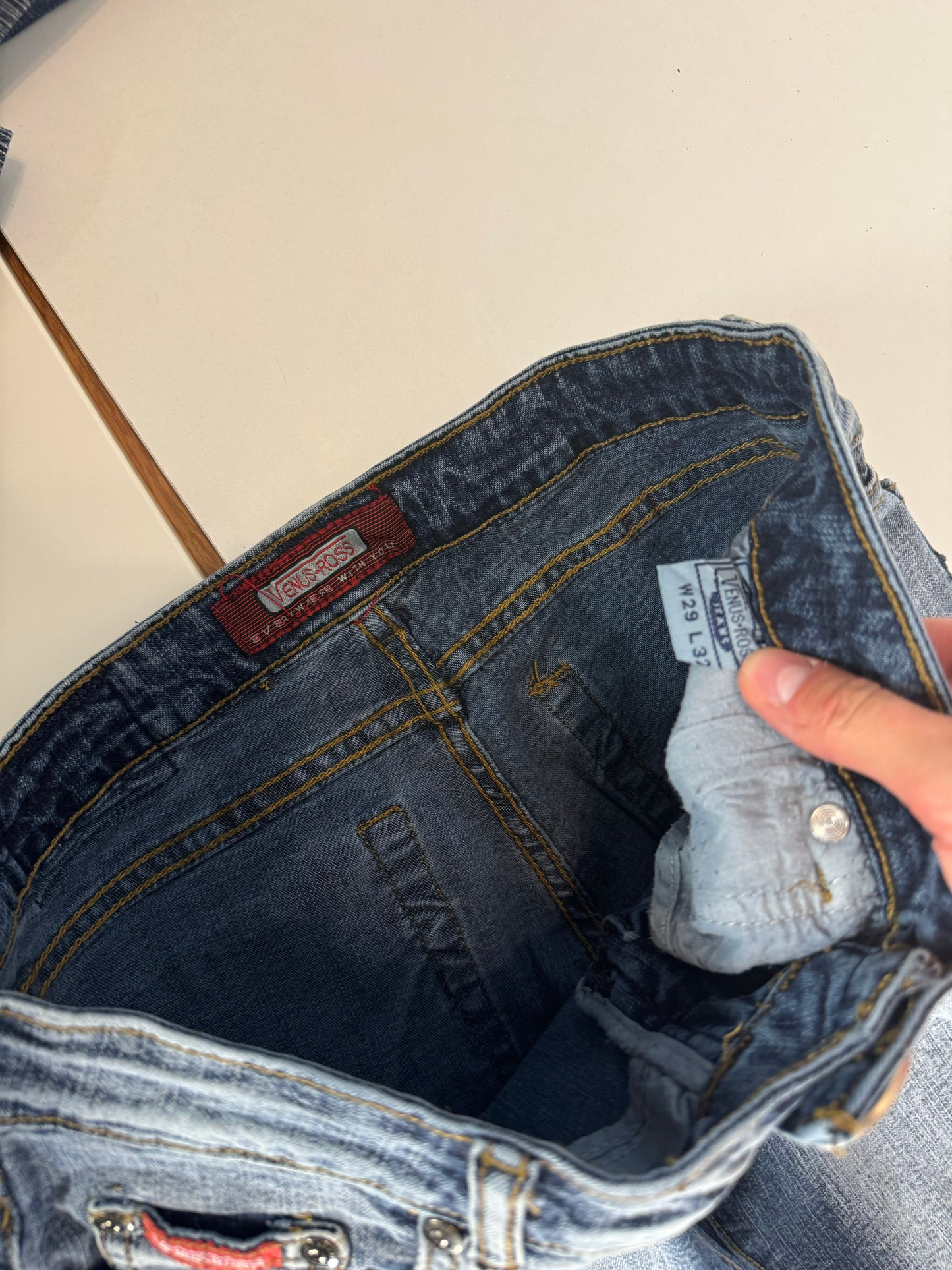 Lågmidjade jeans–stl: XS