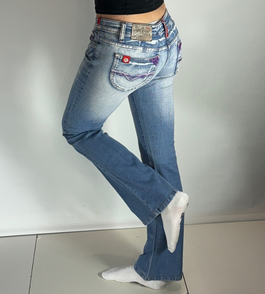 Lågmidjade jeans–stl: S