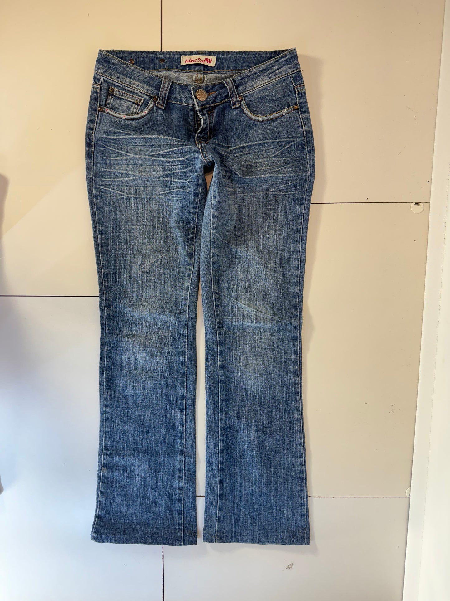 Lågmidjade jeans–stl: S