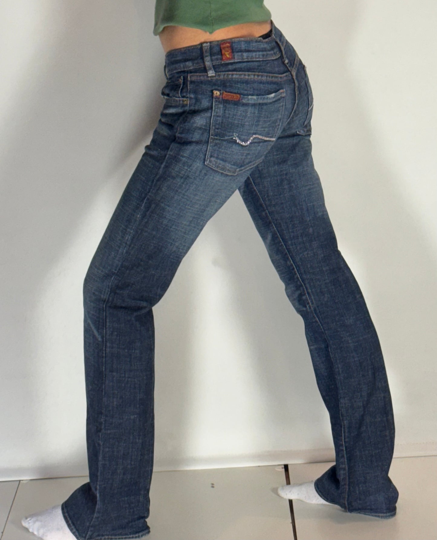 Lågmidjade jeans–stl: S
