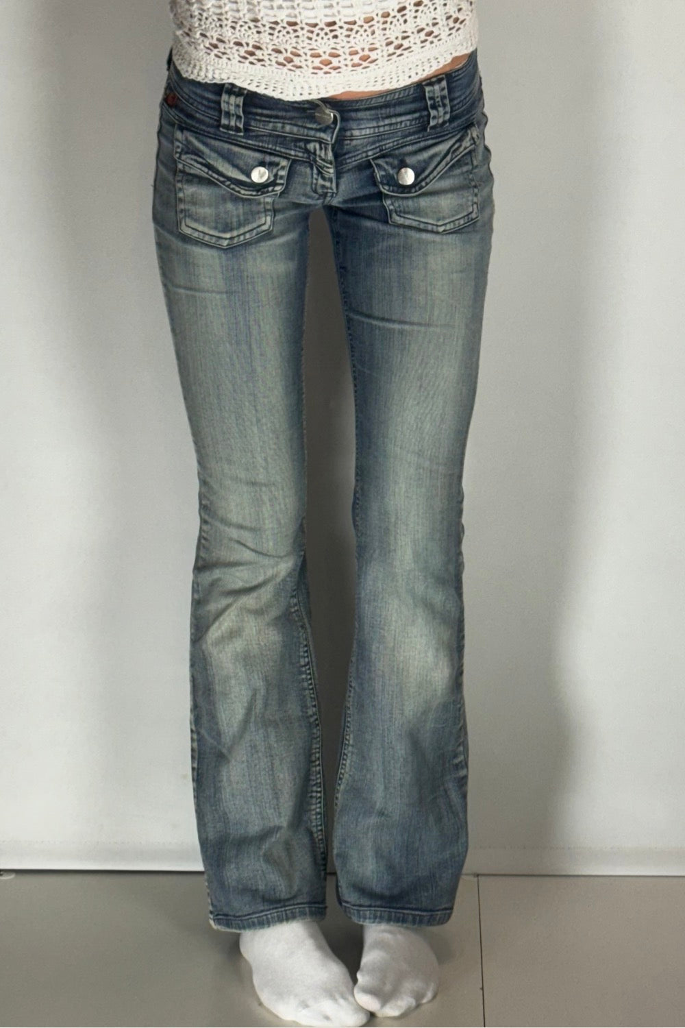 Lågmidjade jeans–stl: XS
