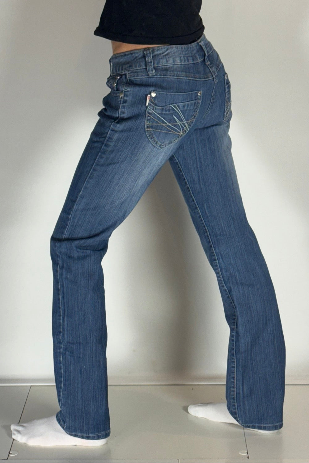 Lågmidjade jeans–stl: S