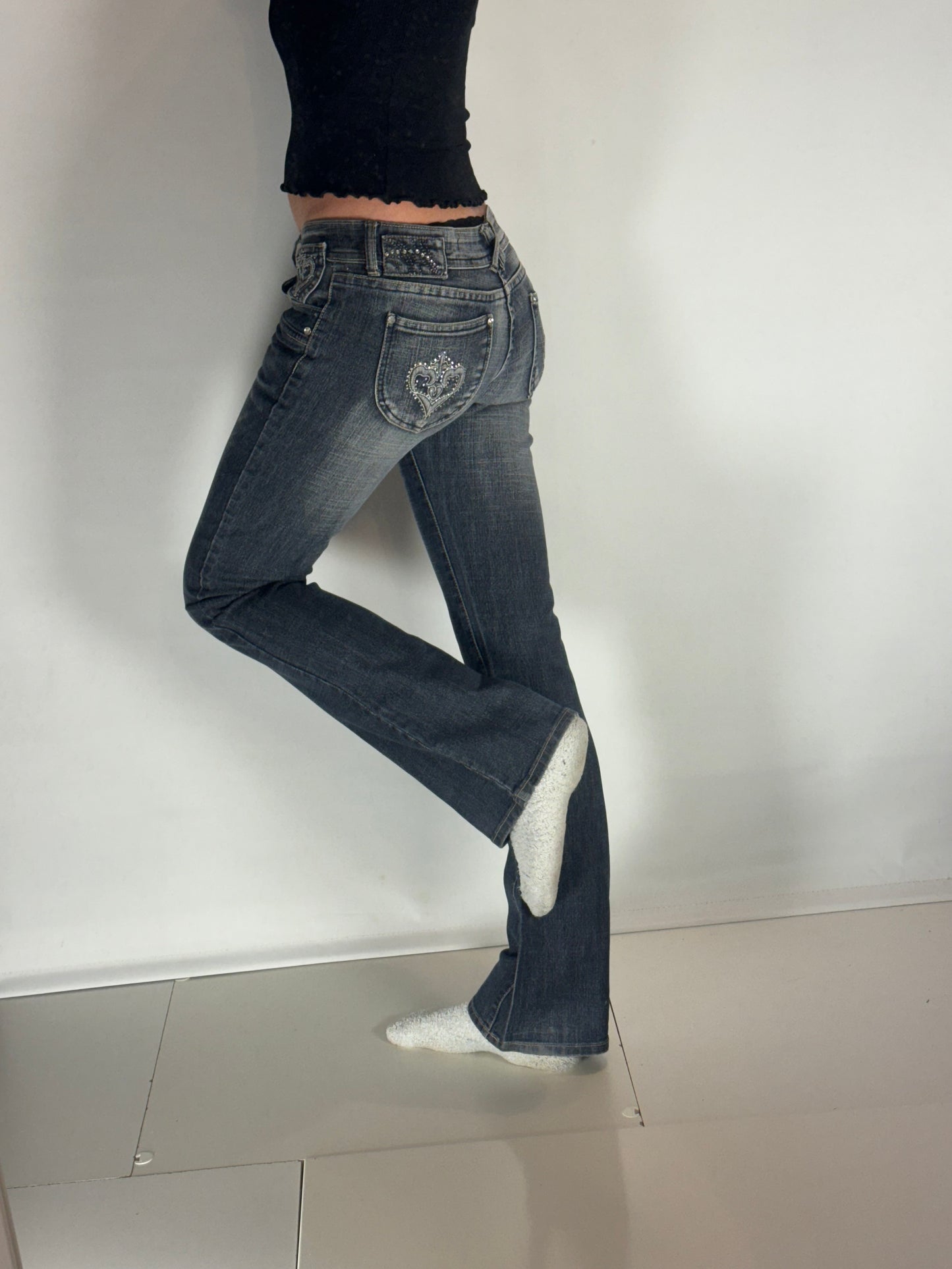 Lågmidjade jeans–stl: XS