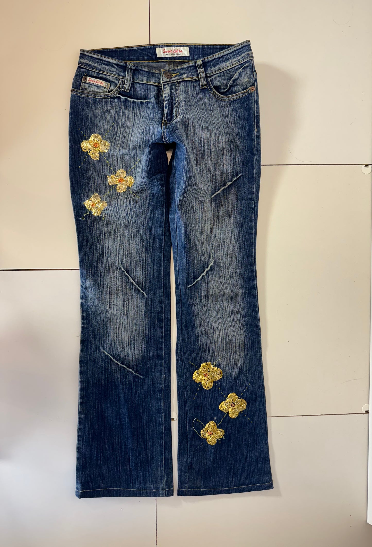Lågmidjade jeans–stl: S