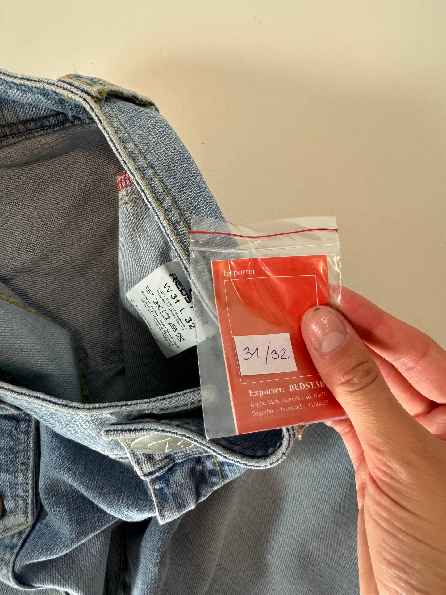 Lågmidjade jeans–stl: S