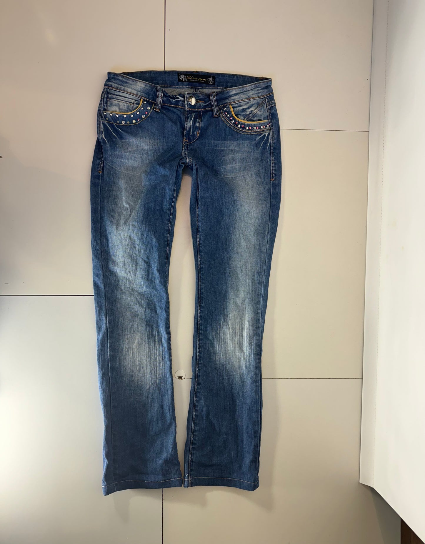 Lågmidjade jeans–stl: XS