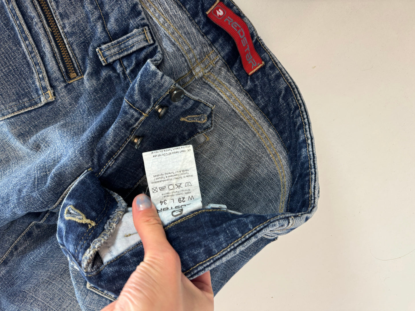 Lågmidjade jeans–stl: S