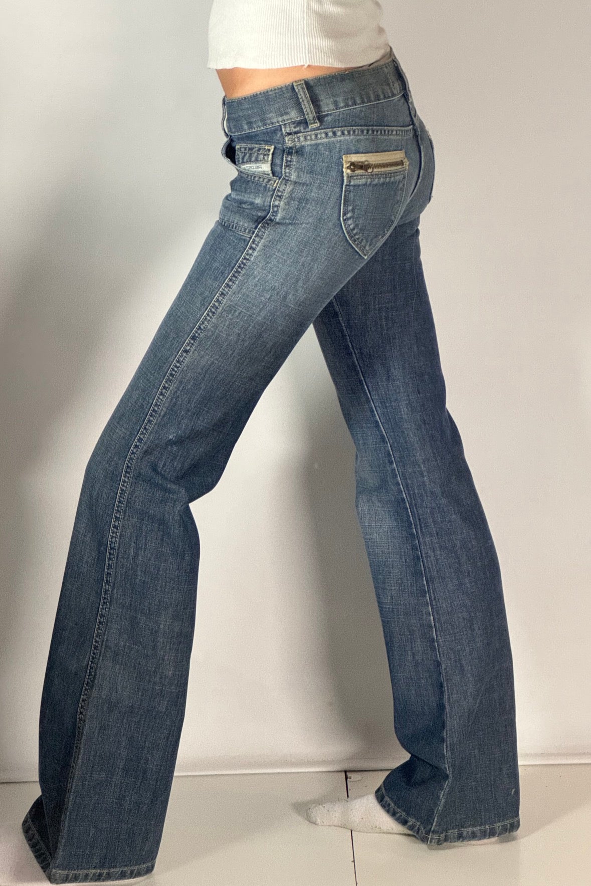 Lågmidjade jeans stl: XXXS (W27/L34)