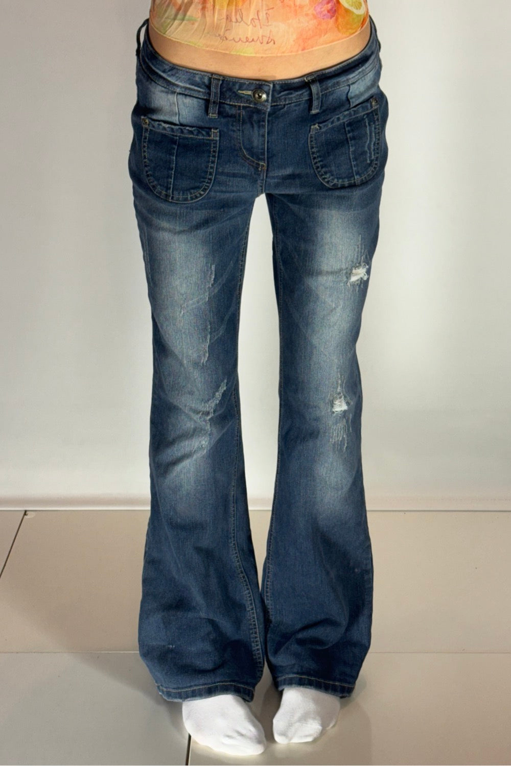 Lågmidjade jeans–stl: S