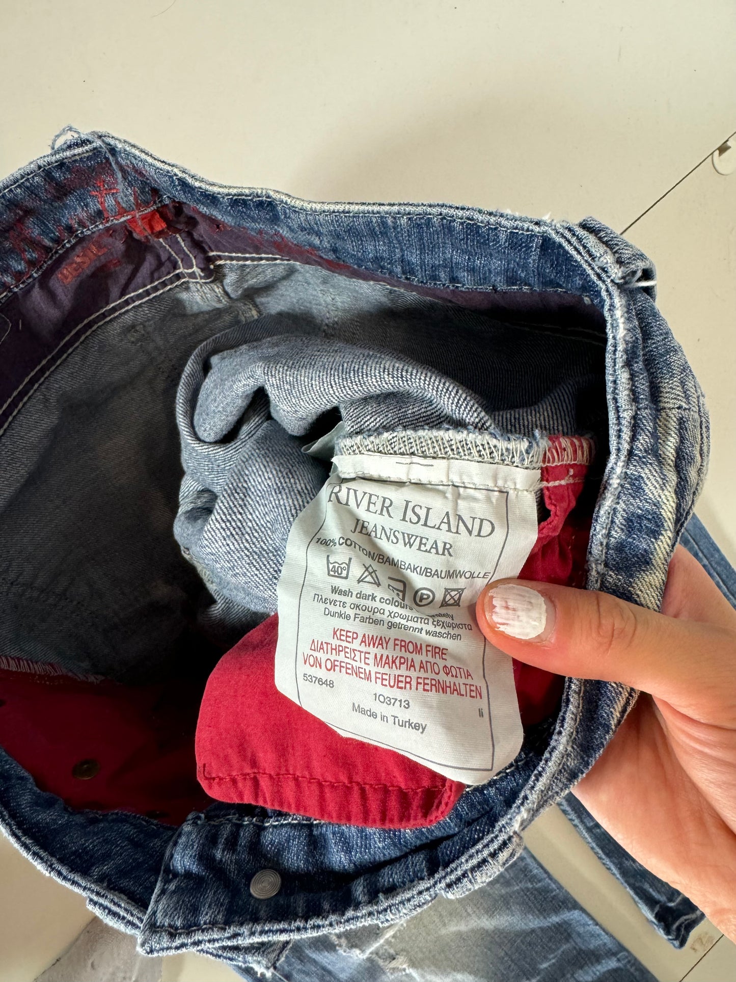 Lågmidjade jeans–stl: S