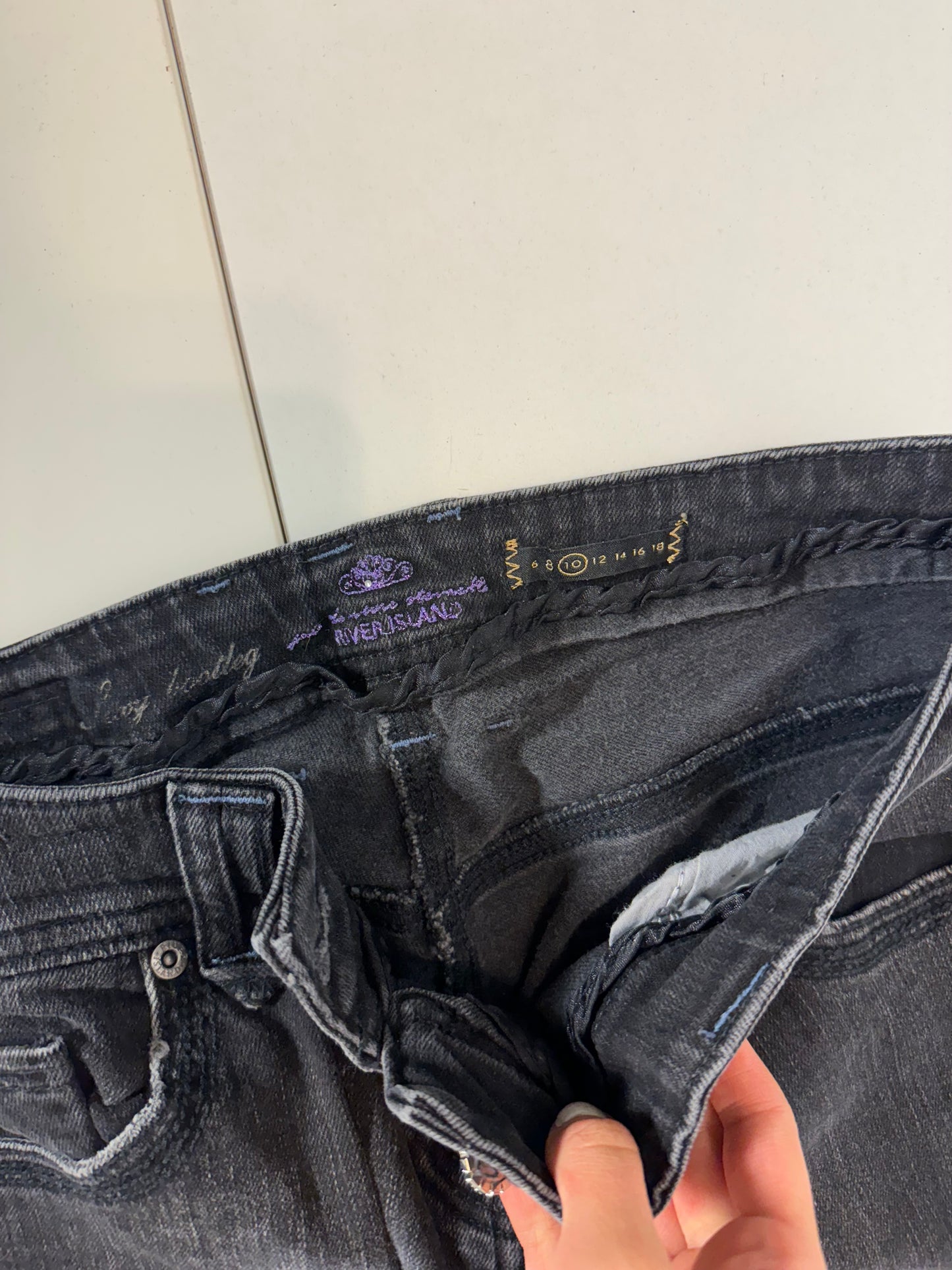 Lågmidjade jeans–stl: S