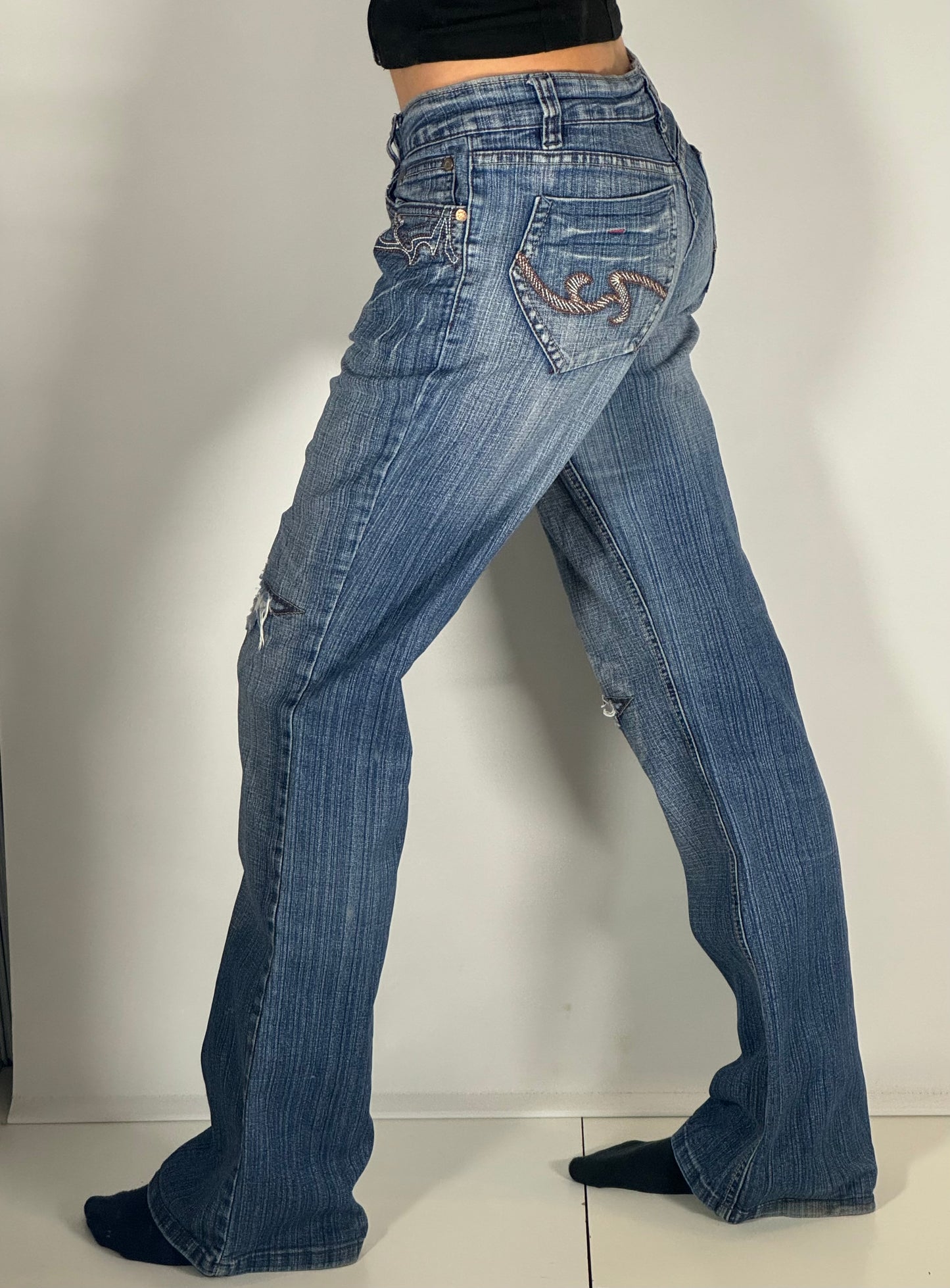 Utsvängda jeans stl: S/M