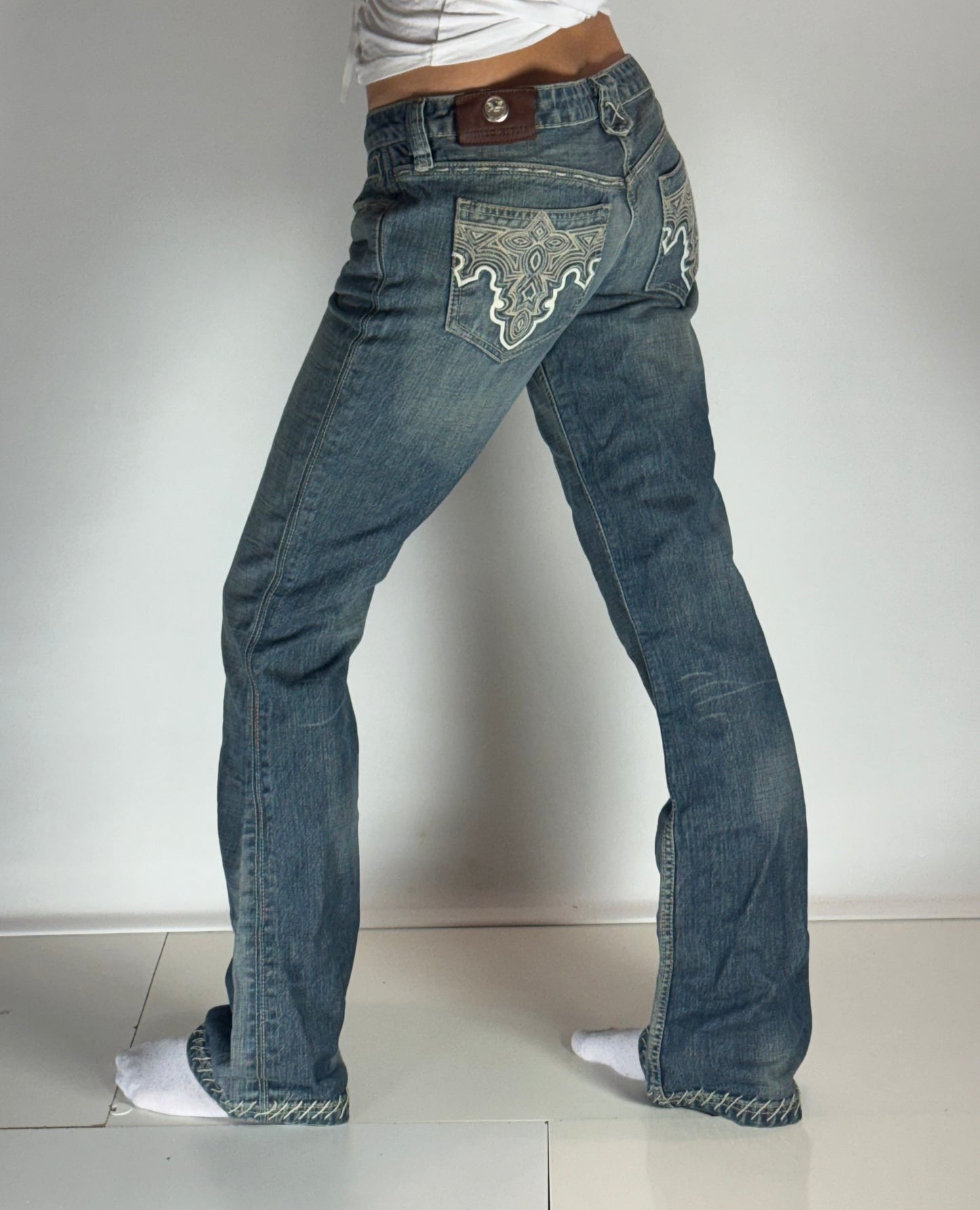 Lågmidjade jeans–stl: S