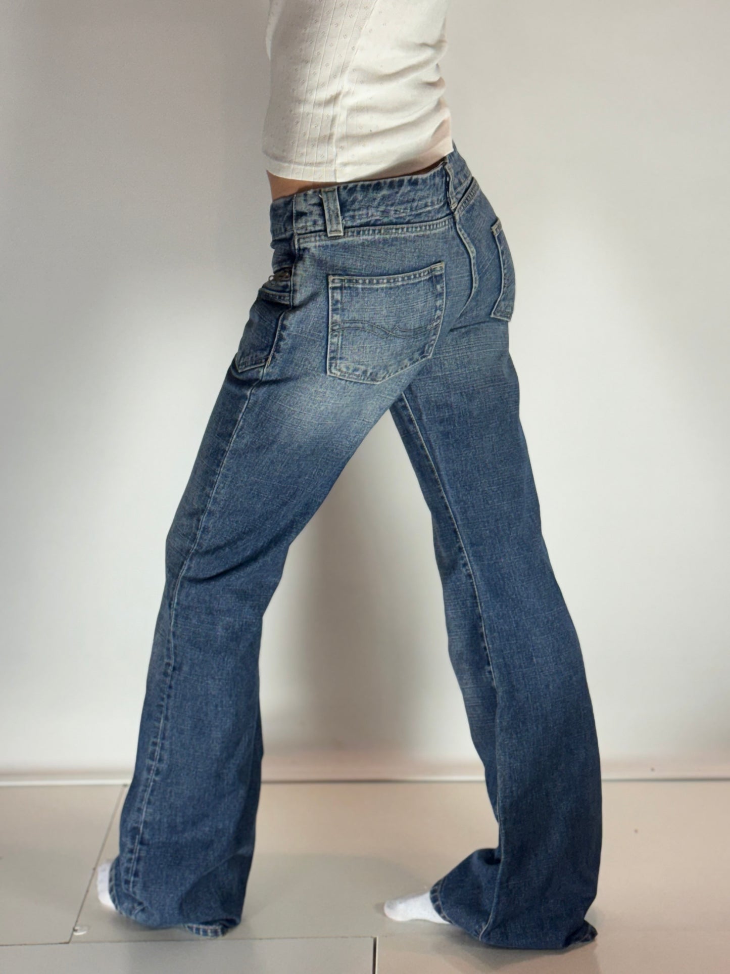Lågmidjade jeans–stl: S