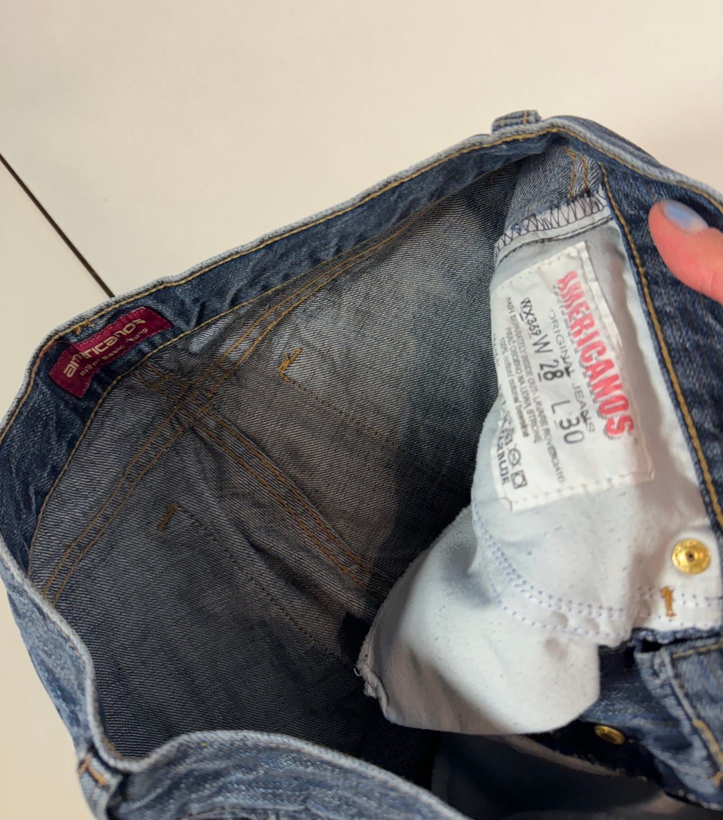 Lågmidjade jeans–stl: XS/S