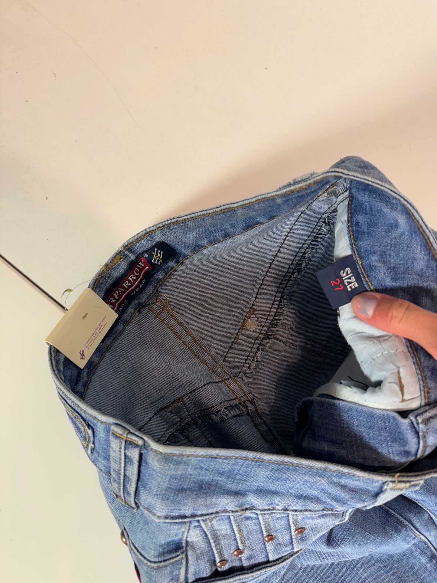 Lågmidjade jeans–stl: XS