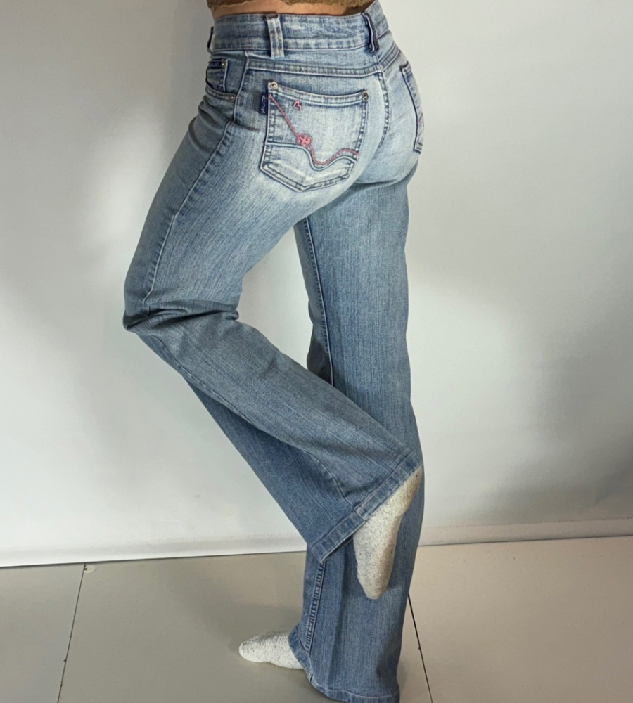 Lågmidjade jeans–stl: XS