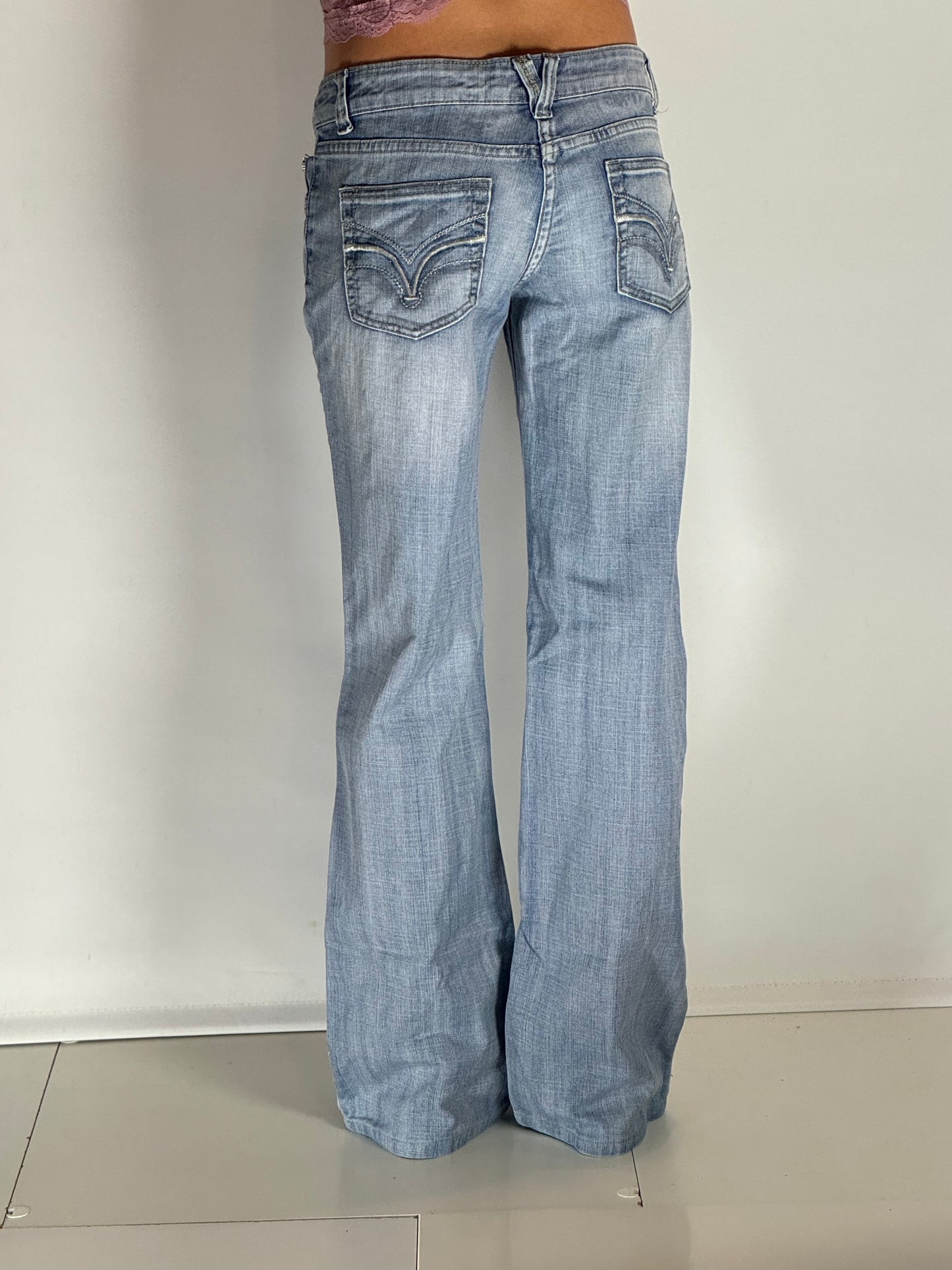 Lågmidjade jeans–stl: S