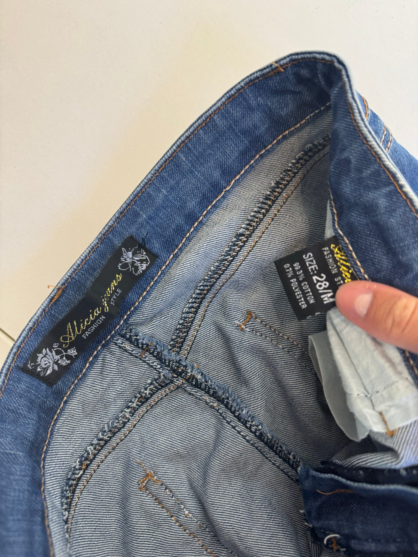 Lågmidjade jeans–stl: XS