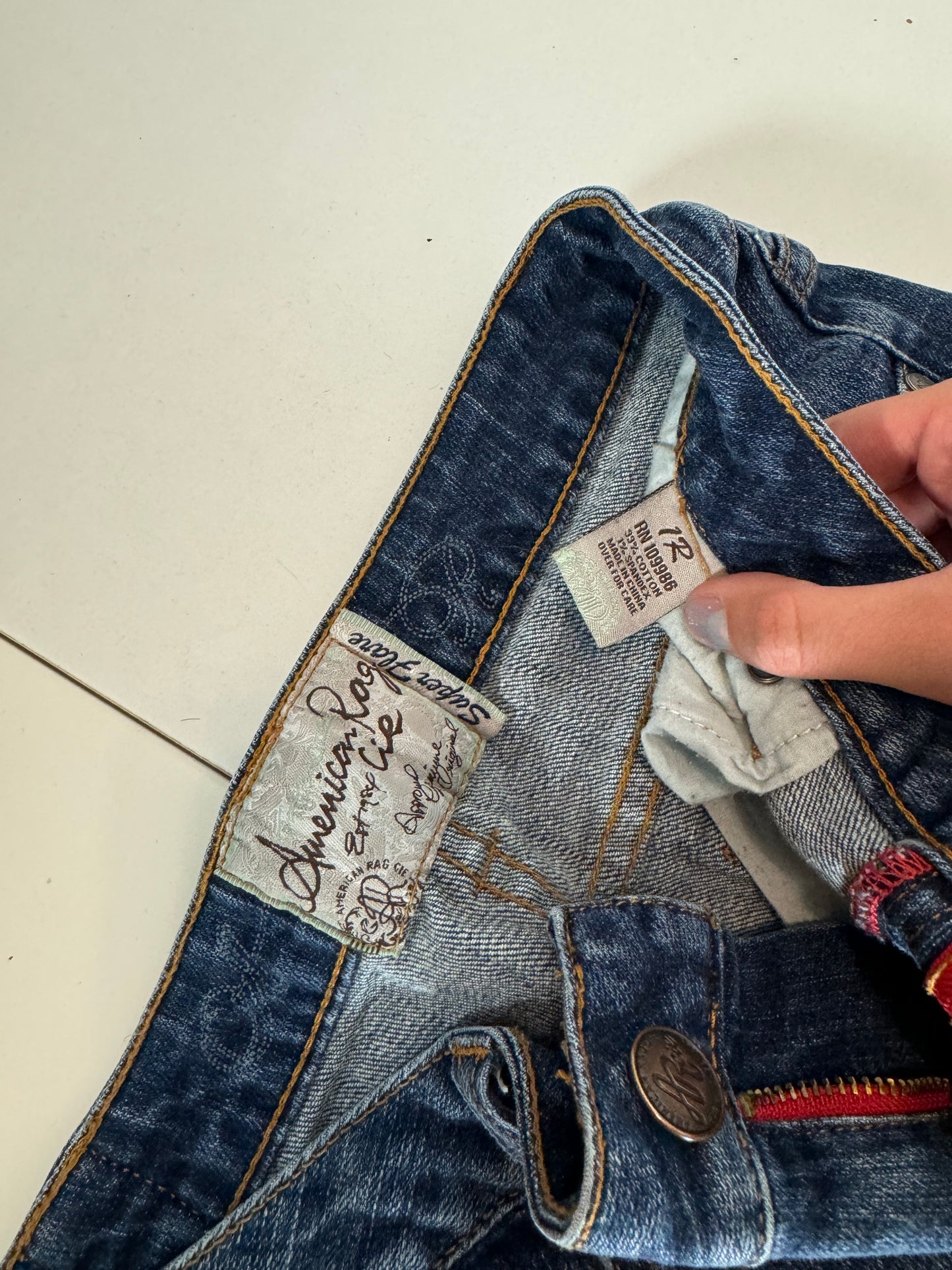 Lågmidjade jeans–stl: XS