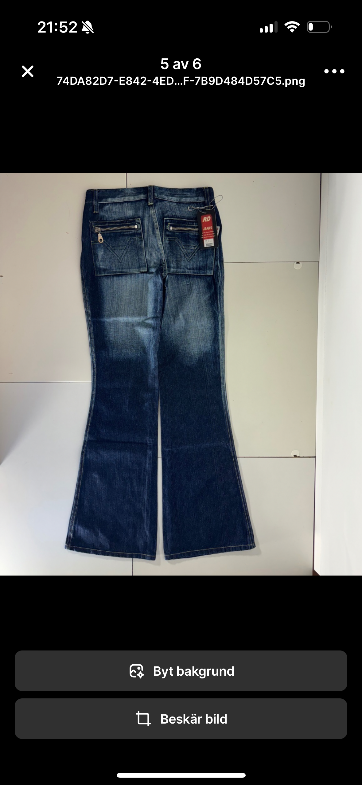 Utsvängda jeans–stl: XS