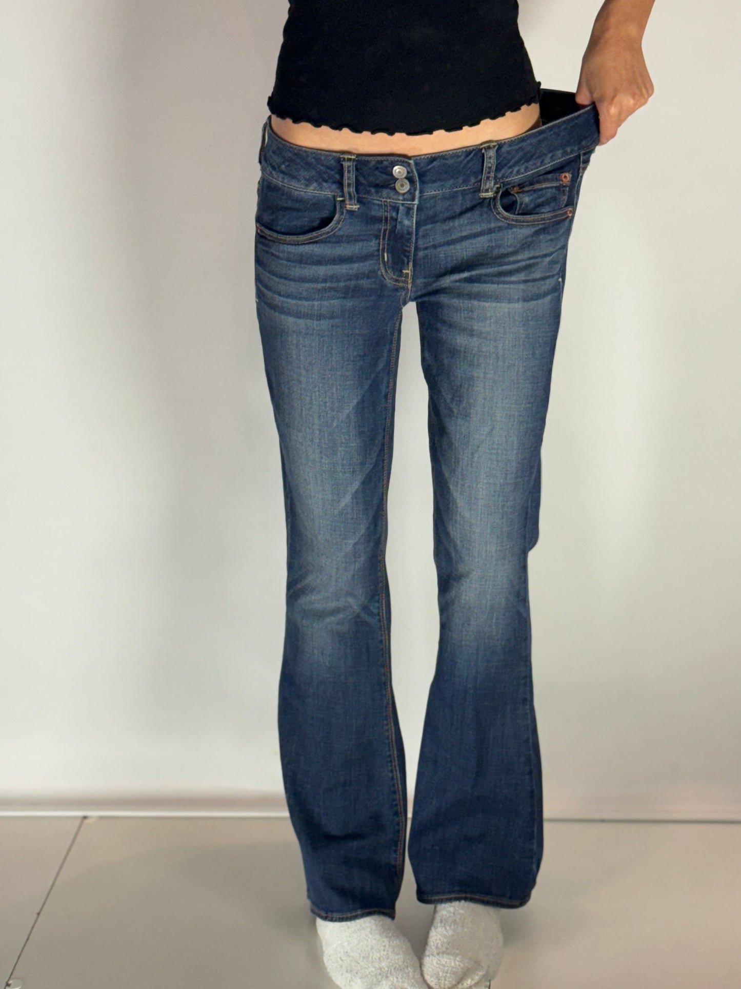 Lågmidjade jeans–stl: S/M