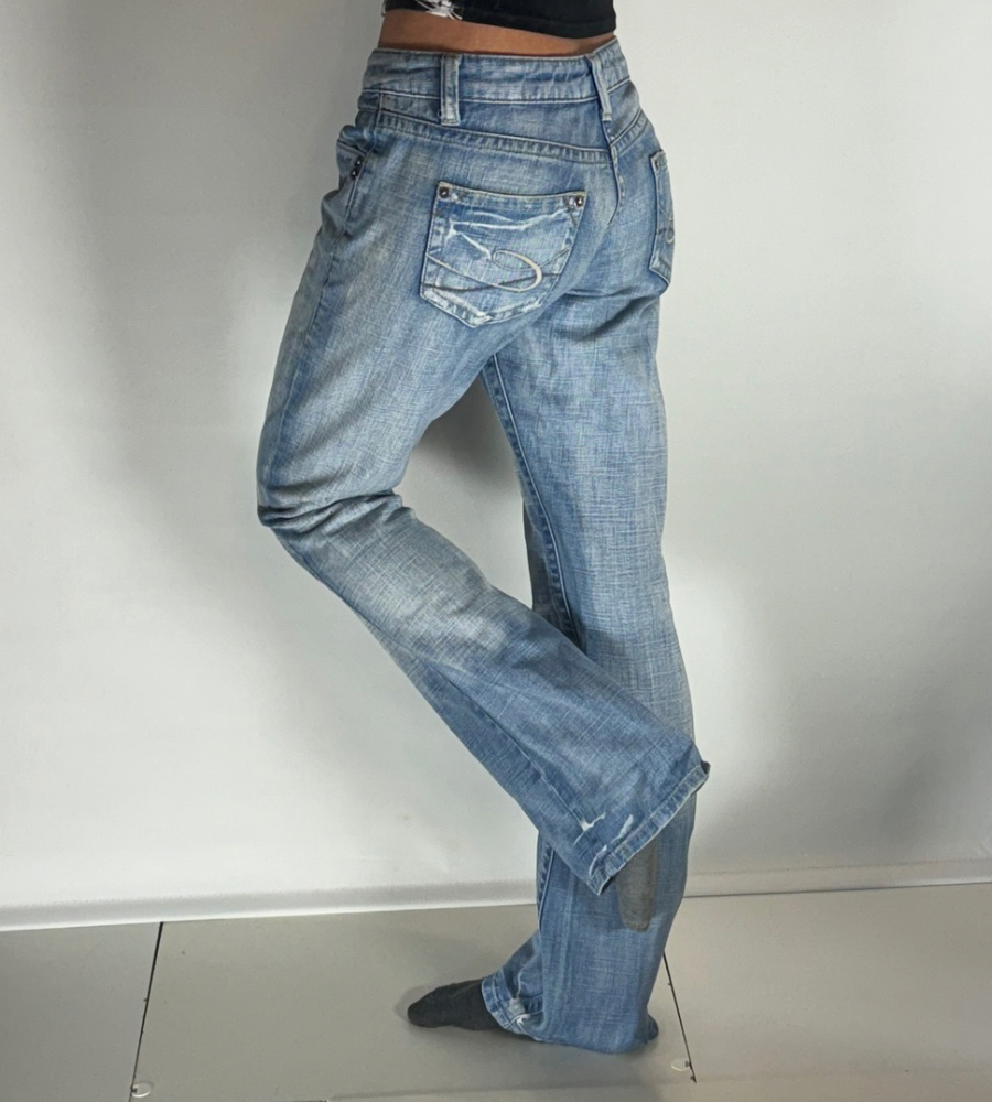 Lågmidjade jeans–stl: S